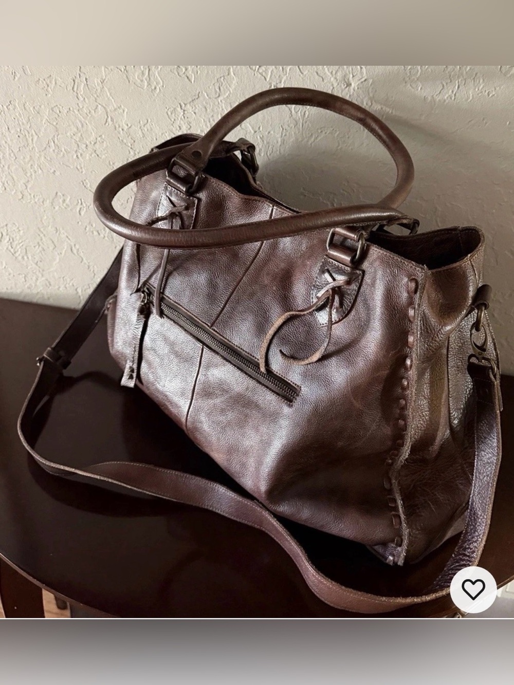 Bed Stu Tote Bag Distressed Dark Brown Leather Weekender Perfect Condition # 2 - Picture 3 of 16